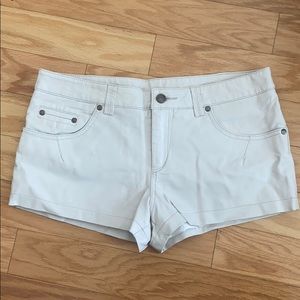White vegan leather shorts